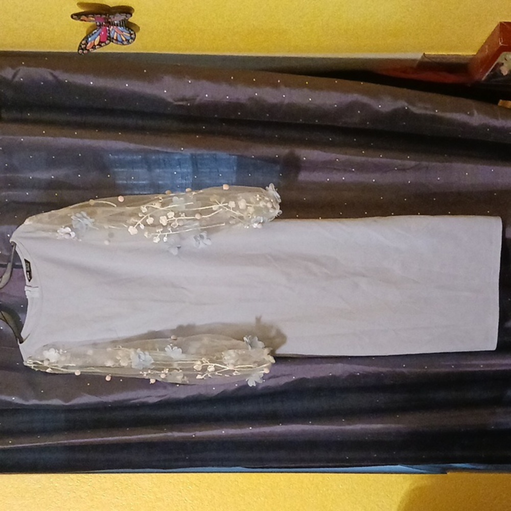 Shein powder blue detailed  dress size small